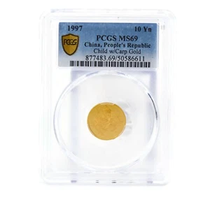 1997 Panda 10 Yaun Child Gold Coin PCGS MS69 - Picture 1 of 1