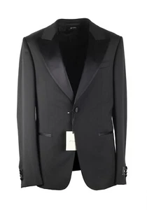 Traje Esmoquin Z Zegna Lana Negro Talla 54 IT / 44R EE. UU. Nuevo Con Etiquetas - Imagen 1 de 7
