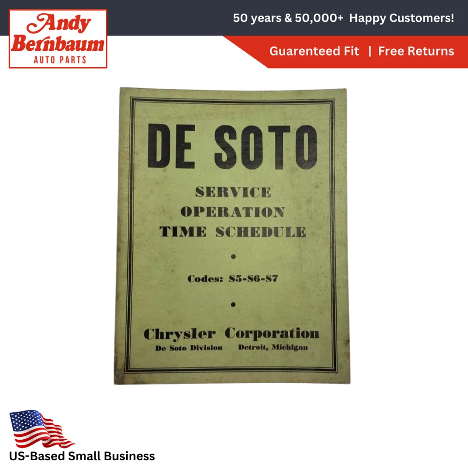 1938-1940 Desoto S5 S6 Dealership Repair Service Operation Time Schedule Manual. - Image 1 of 4