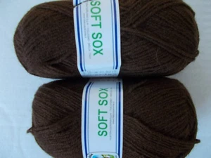 Cervinia Soft Sox yarn, coffee brown, Italy, lot of 2 (220 yds each) - Picture 1 of 1