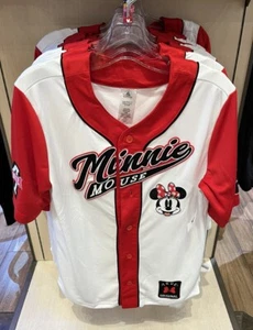 Disney Parks Red Minnie Disneyland Baseball Jersey XS S M L XL 2XL 3XL - Imagen 1 de 2