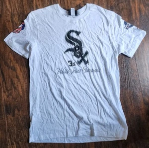 T-Shirt Uomo New Era Bianca Chicago White Sox Campionato Storico Cotone, L - Foto 1 di 7