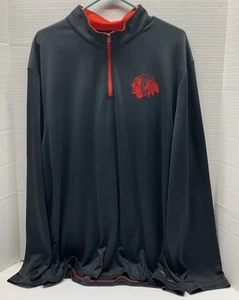 Majestic Therma Base NHL Chicago Blackhawks 1/4 Zip Jacket - Adult 2XL ***EUC*** - Picture 1 of 7