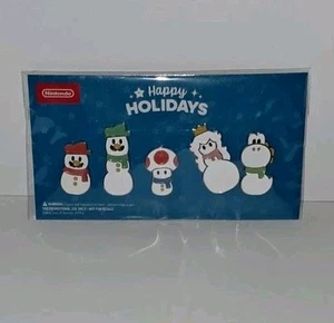 Neu! Nintendo Mario Happy Holidays 2024 Snowman Exclusive Pin Set 5 Sealed - Bild 1 von 2