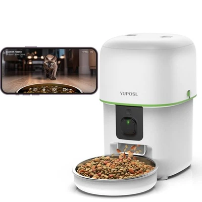 Automatic Cat Feeder with Camera - 5G WiFi Auto Cat Food Dispenser, 1080P HD ... - Image 1 of 4