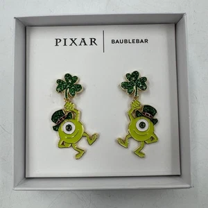 Orecchini Disney Pixar BaubleBar Mike Wazowski giorno di San Patrizio nuovi con etichette - Foto 1 di 3