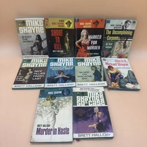 Mike Shayne Mystery Book Lot of 10 Vintage 50s-70s Brett Halliday D - Picture 1 of 11