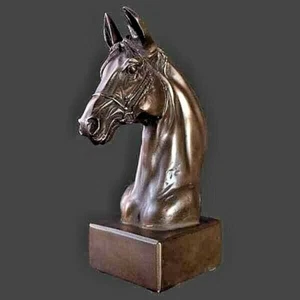 HORSE HEAD BUST Statue Figure Vintage Antique Sculpture Display Bronze effect - Picture 1 of 1
