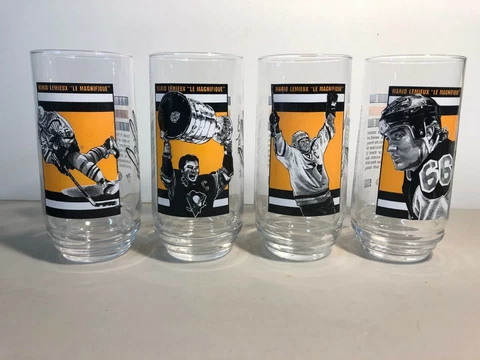 Mario Lemieux 4 glass career commemorative set from Eat N Park Cover
