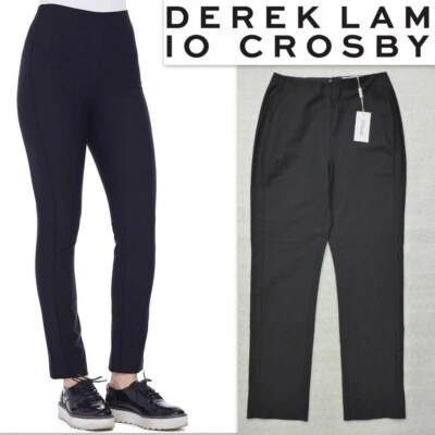 Pantalones Legging Derek Lam 10 Crosby Mujer Talla Negro Elástico Algodón Sarga Cremallera Trasera Foto 1 de 4