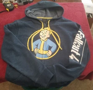 Fallout 4 Full Zip Vault Boy Hoodie Men’s Size M Navy Blue Bethesda 2016 Rare - Picture 1 of 8