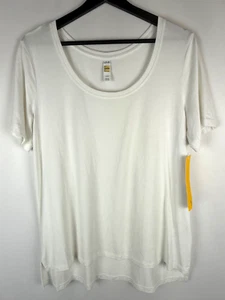 $55 NEW Lole Women's White Round Neck Short Sleeve Hi-Lo Elea Fitness Top Medium - Picture 1 of 16