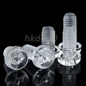 Kunststoffschraube Transparent Polycarbonat Kreuzschlitz DIN 7985 M3 M4 M5 M6 - Picture 1 of 6