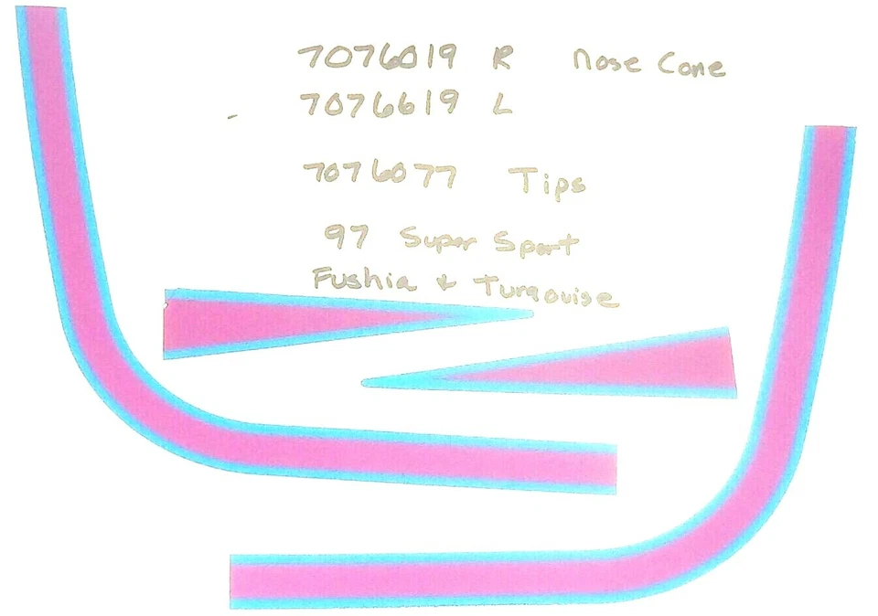 POLARIS OEM NOS 97 SUPER SPORT FUSHIA Y TURQUESA 7076019 7076619 7076077 PAQUETE DE 4 Foto 1 de 1