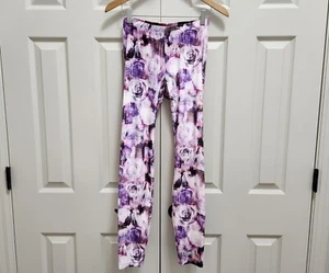 Mujer L'Amour Nanette Lepore Púrpura Rosa Rosas Terciopelo Largo Completo Leggings S - Imagen 1 de 6