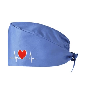 Unisex Surgical Scrub Cap Doctor Nurse Cotton Hemmed Hat Women Men Adjustable - Picture 1 of 41