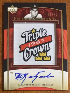 Carl YASTRZEMSKI 2007 UD Premier Stitchings Patch AUTO #PS-79 7/25 Red Sox HOF - Picture 1 of 2