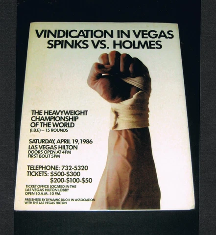 RARE 1986 WORLD CHAMPIONSHIP MICHAEL SPINKS  vs LARRY HOLMES boxing poster Cover