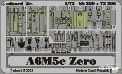 eduard Mitsubishi A6M5c Zero Type 52 Interior Ätzteile 1:72 Hasegawa Cockpit kit