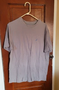 Nautica Men's L Gray Blue Ship Cotton Spandex Short Sleeve Pajama Tee Shirt - Picture 1 of 4