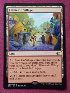Magic The Gathering COMMANDER 2014 C14 FLAMEKIN VILLAGE land card MTG - Picture 1 of 2