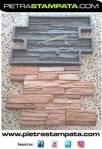 STAMPO GOMMA FINTA PIETRA RICOSTRUITA RIVESTIMENTO GESSO CEMENTO concrete MOLD - Imagen 1 de 5