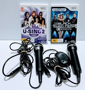 2 X Official Guitar Hero Microphone USB WII PS3 PS4 XBOX VGC + 2 Games - Tested - Picture 1 of 2