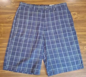 Ecko Unltd Shorts Mens 36 Blue w Green Stripe Plaid Pockets Grunge Hip Hop Y2K - Picture 1 of 5