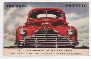 1946 postal publicitaria para el nuevo Pontiac Silver Streak - Imagen 1 de 2
