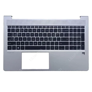 Top Cover For HP Probook 450 G9 Palmrest Backlit US Keyboard N01933-001 Silver - Picture 1 of 9