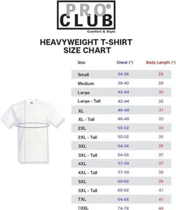 Pro Club Men's Heavyweight Cotton Short Sleeve Crew Neck T-Shirt - Picture 1 of 16