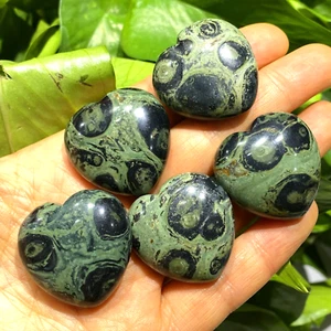 TOP 30mm Natural Kambaba Jasper Quartz heart hand carved crystal reiki 5PC - Picture 1 of 11