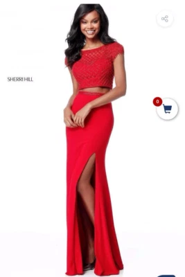 Vestido de graduación Sherri Hill 51691 talla 00 2 piezas  Foto 1 de 4