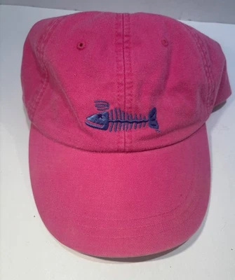 Gorra de pez mareado espalda a presión peces rosas pesca al aire libre huesos esqueleto ajustables Foto 1 de 3