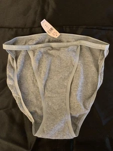 Victorias Secret String Bikini New NWT Cotton Gray M - Picture 1 of 3
