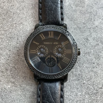 Vince Camuto Womens Watch VC5001 42mm Black Case W/Black Leather Band A19 - Image 1 of 4