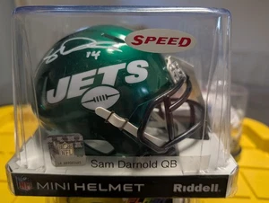 New York Jets handsigniert signed Speed Mini Helm BAS Coa Sam Darnold - Bild 1 von 3
