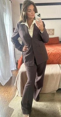 Conjunto Blazer Traje Moda International Talla XL Marrón Bridget Fit Foto 1 de 4