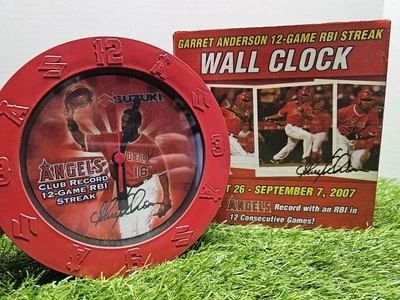 Garrett Anderson Los Angeles Angels MLB 2008 Sga Wall Clock RBI Record - Image 1 of 4