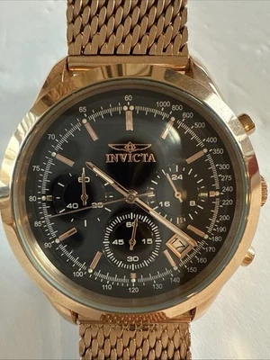 Invicta Aviator Men’s Rose Gold Tone Watch Model 29605 -new Battery - Image 1 of 4