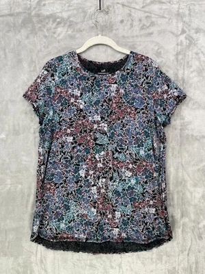 J. Jill Fit Progress Рубашка Хвост Футболка Размер M Разноцветный Цветочный Пима Хлопковая смесь - Изображение 1 из 4