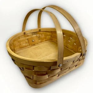 Everyday Traditional Square Basket Circular Rim Muffin Bread Longaberger - Picture 1 of 9