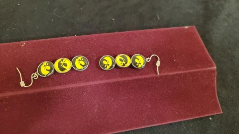 Iowa Hawkeyes Group of three earring as pictured 2 Dangler 1 post as pictured #8 Cover
