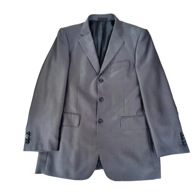 VINCI Men's 40R Silver Black Striped 3 Button Formal Blazer Shimmer Fabric - Image 1 of 4