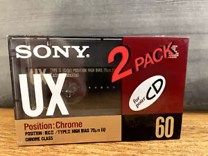 Cassette vierge SONY UX CHROME 60 - PACK DE 2 - BLANK TAPE - SCEALED - Photo 1/1