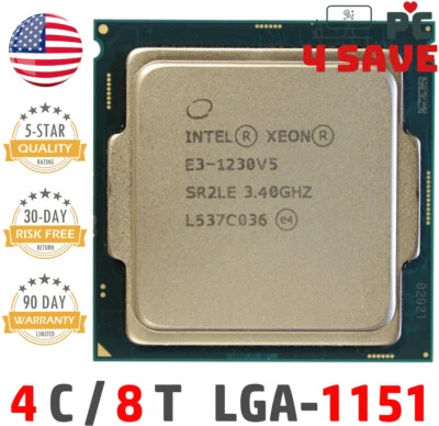 Intel Xeon E3-1230 V5 CPU 3.4 GHz 4-Core LGA-1151 Server Workstation SR2LE 80W - Image 1 of 2
