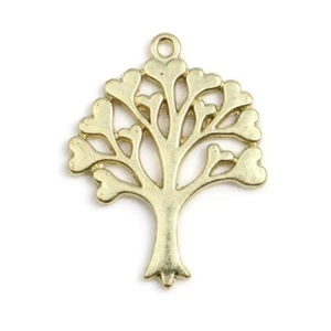 10 Stunning Gold Tone Heart Design Tree of Life Pendants - Picture 1 of 1