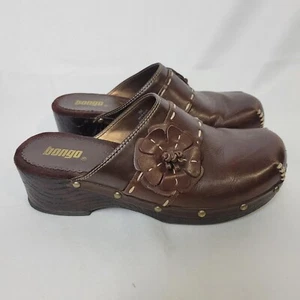Bongo Brown Chunky Heel Platform Clogs Y2K Grunge Vintage 1990s Style Allie 9M - Picture 1 of 8