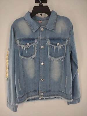 Heng Sheng Jeans Jean Coat Girls Size 160 Sequin Decor 025 - Image 1 of 4