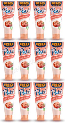 12 RIO MARE Pink Salmon Pate Snacks Spreadable Tubes Made in Italy 100g 3.5oz
